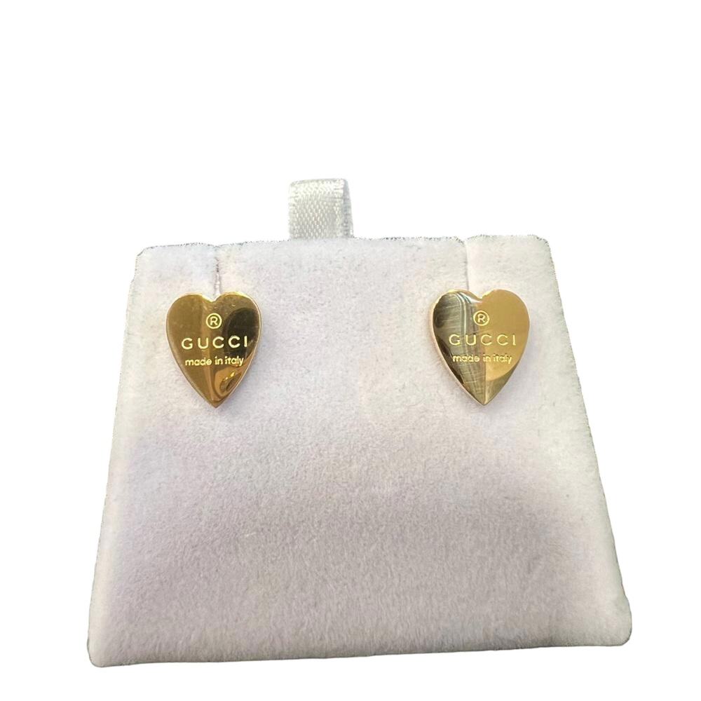 Gucci Trademark Gold Heart-Shaped Earrings (GGXX020)